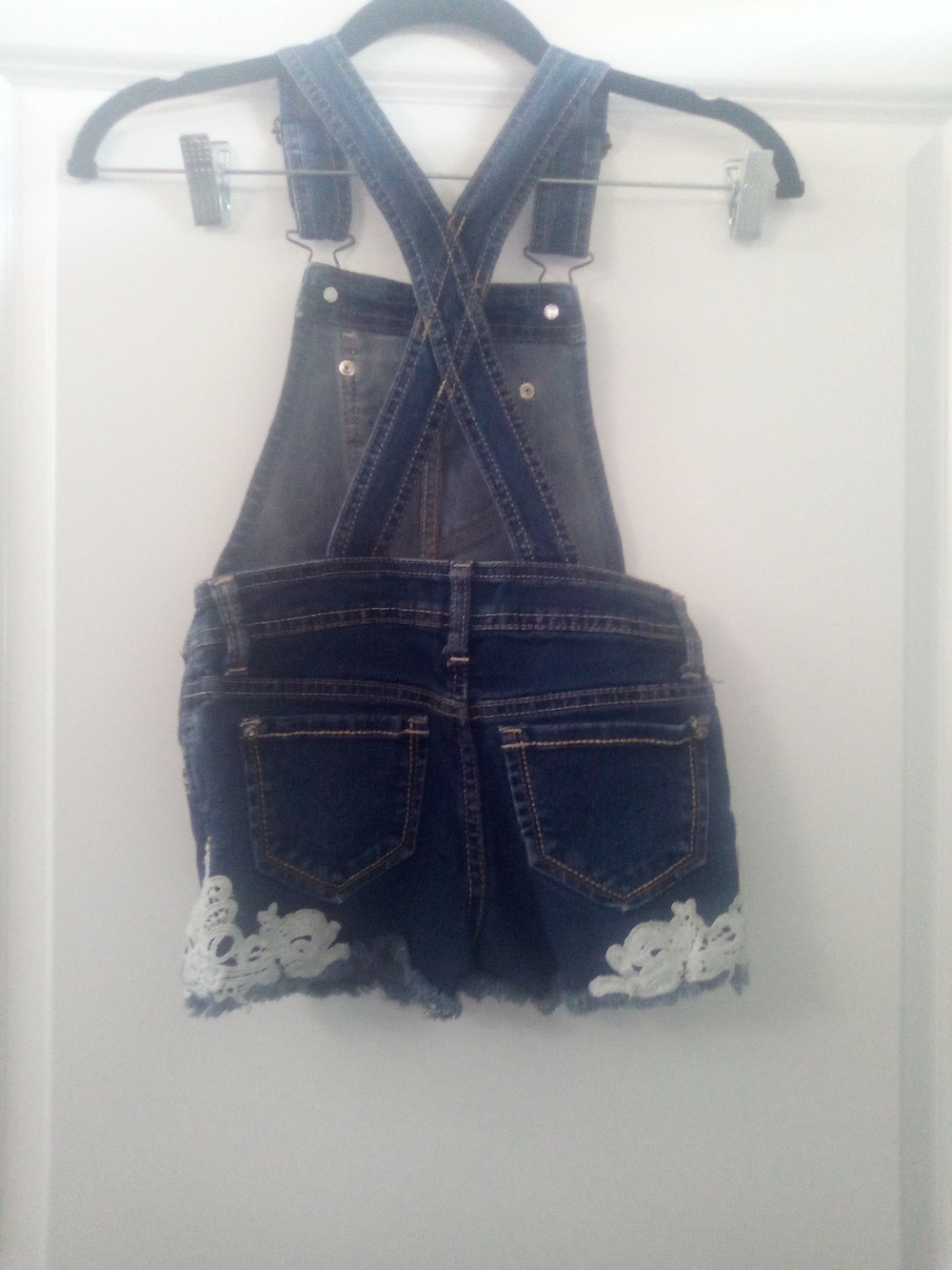 Jordache Cottagecore Coquette Boho Country Laced Trims Girls Overalls Size 6/6X - Picture 8 of 9